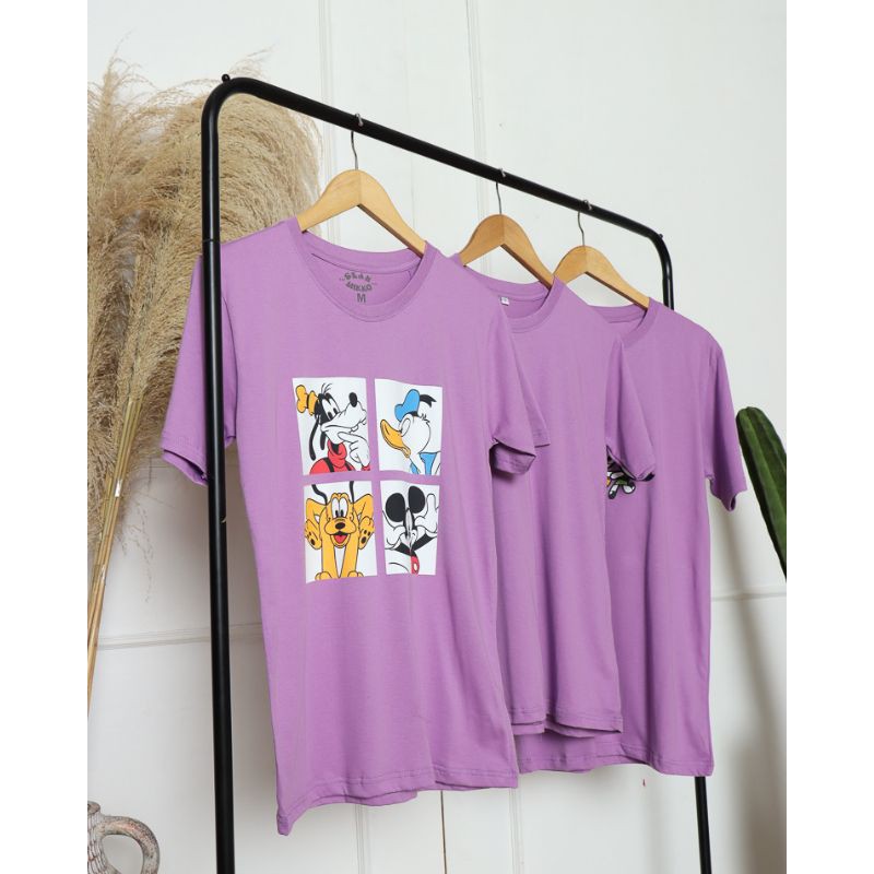 kaos lilac ungu pull n bear mickey big size