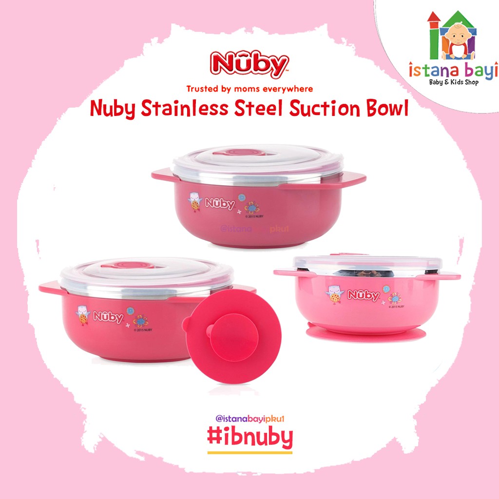 Nuby Stainless Steel Suction Bowl 250ml - Tempat Makan Bayi