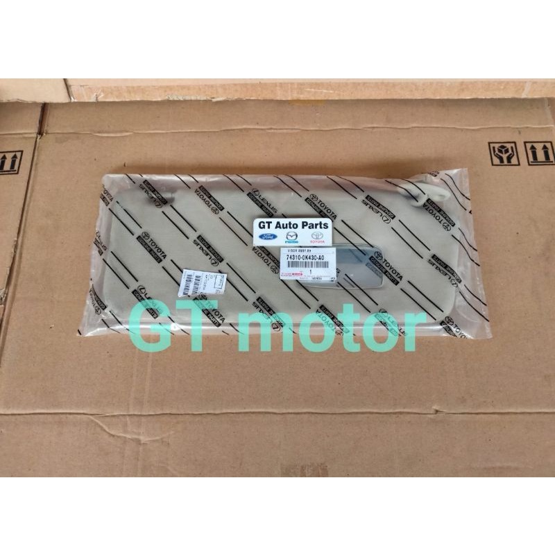 Visor Assy Right Sunvisor Sun Visor Kanan Fortuner 2006-2008 Cream Bahan Bludru Ada Kaca