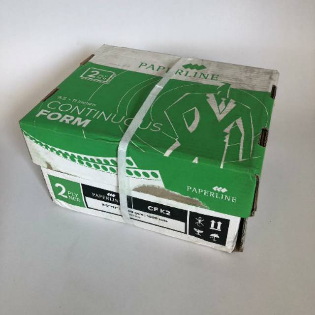 

continuous form K2 putih Paperline 9.5" x 11" kertas komputer 2 PLY putih-putih