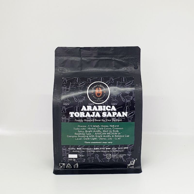 

ARABICA SULAWESI TORAJA SAPAN ROASTED BEAN COFFEE BIJI GILING BUBUK POWDER