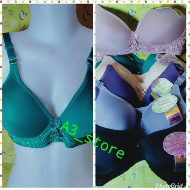 bh cantik sexi simiqi busa tanpa kawat renda catik kait tiga