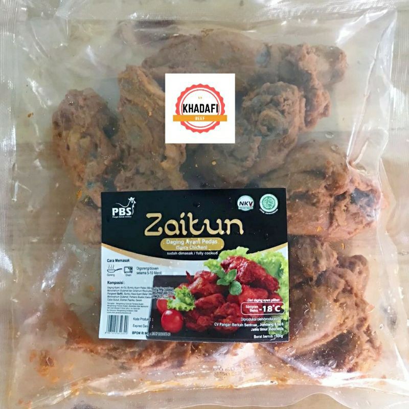 

SPICY CHICKEN - DAGING AYAM PEDAS ZAITUN 500 GRAM HALAL DAN MURAH