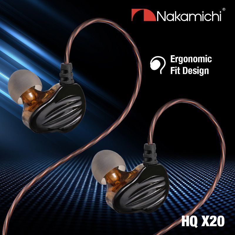 Nakamichi HQ X20 Dual Dynamic Driver in Ear Monitor Wired Earphone Mic