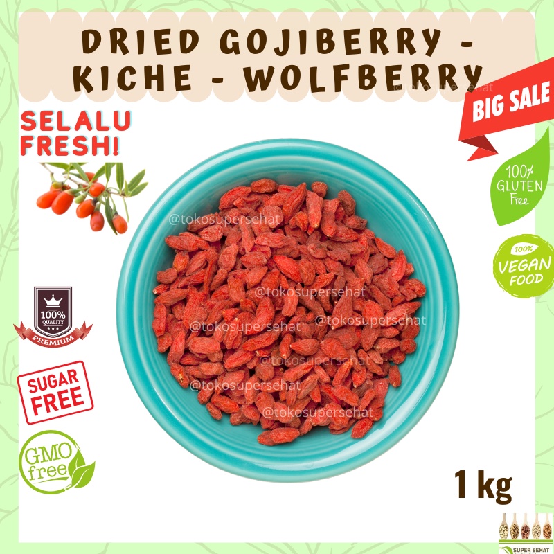 

Buah Goji berry 1kg - Dried Gojiberry 1KG - Wolfberry - Buah Kering Gojiberry Kiche 1KG Liangzhi