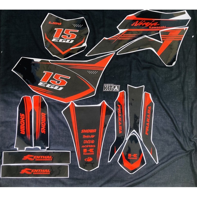 Decal Stiker KLX GORDON Dekal Variasi Sticker Striping Custom Full Body gold black D-A5-051