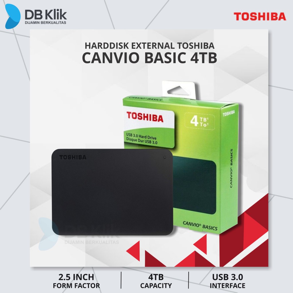 Harddisk External Canvio Basic 4TB - HD / HDD Toshiba Canvio Basic 4TB