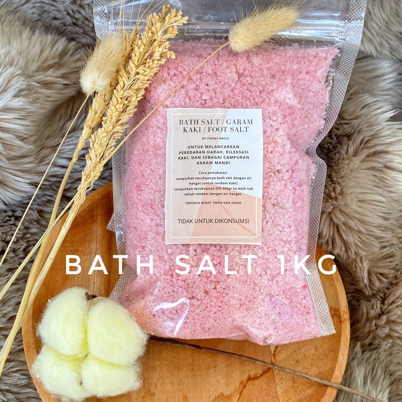 BATH SALT ORGANIC 1kg GARAM MANDI EPSOM SALT / foot spa salt garam rendam spa kaki penghilang bau kaki