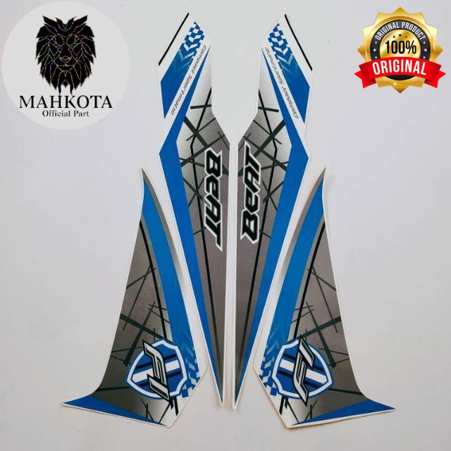 Original Asli Striping Stiker Polet list motor honda beat fi esp 2016 2017 putih lis biru stiker lis