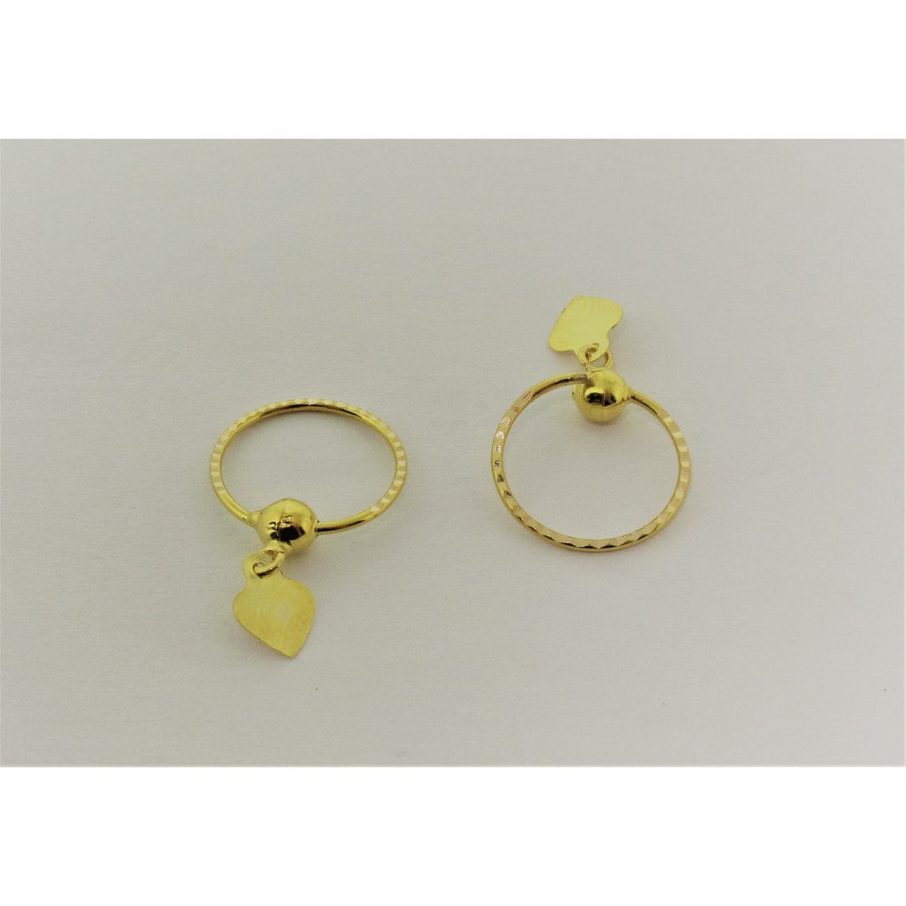 anting bulat merica anak dan dewasa emas asli kadar 700 70% 16k 22 love ukir hati gold anak dewasa gipsy gipsi