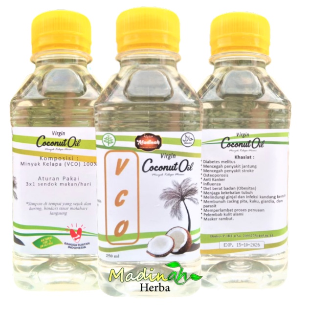 VCO Oil 250ml Extra Vigin organic MINYAK KELAPA ASLI kemasan botol plastik