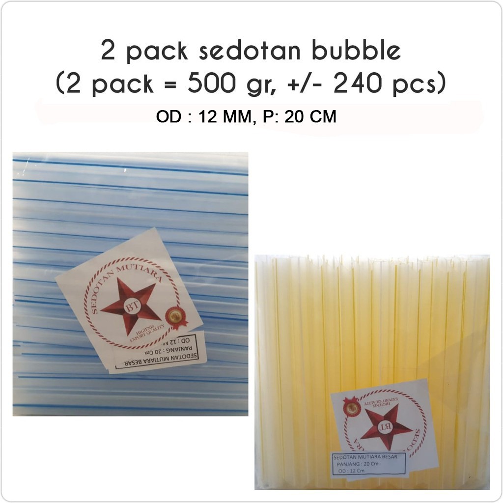 [2 Pack] Sedotan Bubble/sedotan Mutiara 12 Mm X 250gr = 500gr]