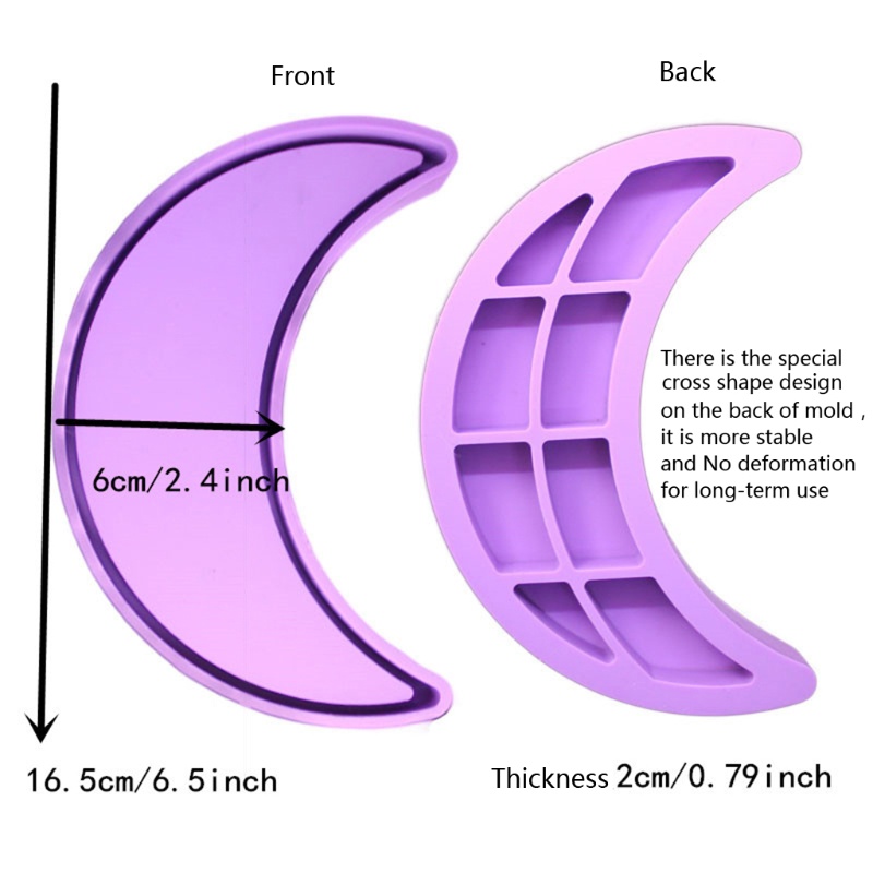 SIY  Moon Tray Epoxy Resin Mold Serving Fruit Plate DIY Crafts CastingSilicone Mould