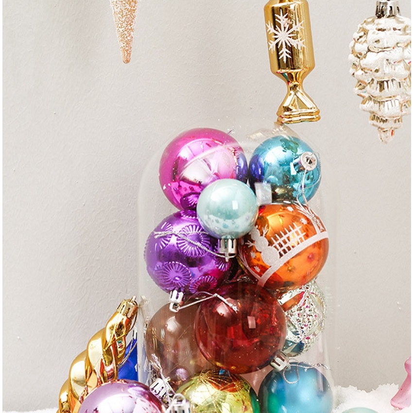 [Christmas Home Decoration Products] [ 30-70PCS/Box Christmas Glitter Ball][Bright and matte Christmas Tree Ball Ornament] [Xmas Home Decor Accessories]