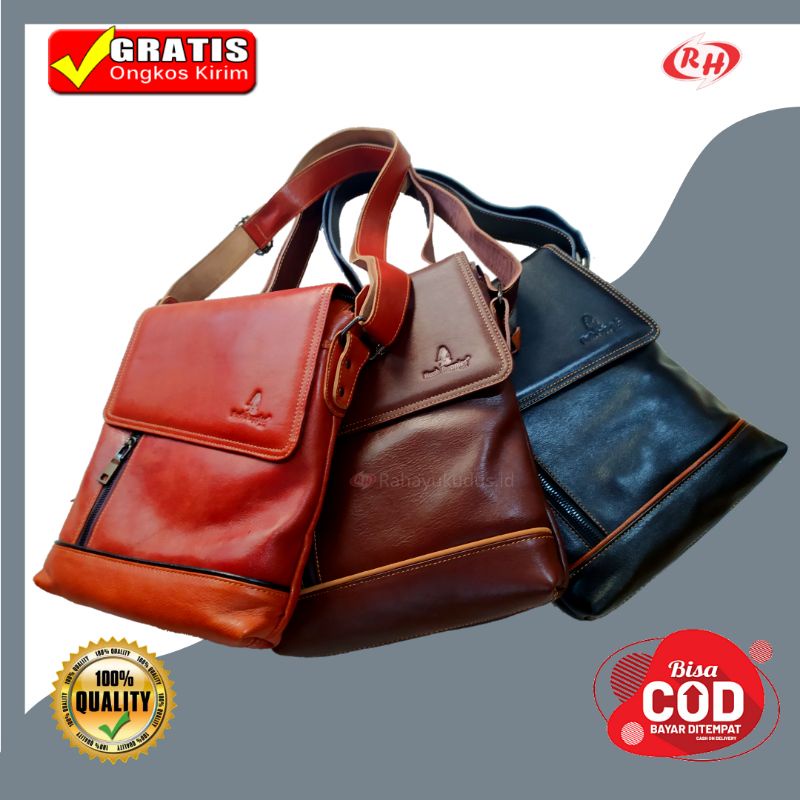 TAS SLEMPANG PRIA KULIT SAPI NATURAL 302