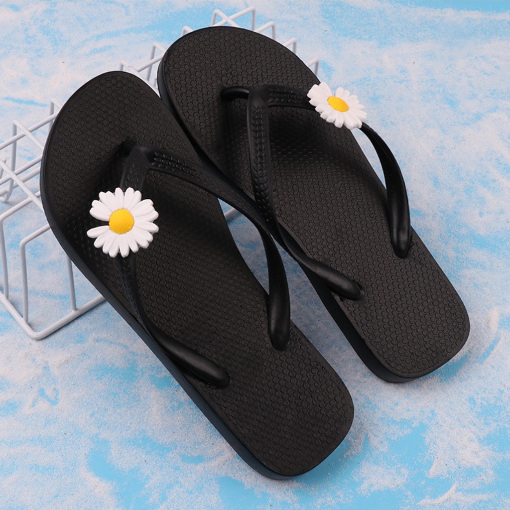 Sandal Jepit Wanita Motif Cemen Daisy | Sandal Wanita Unik Cantik