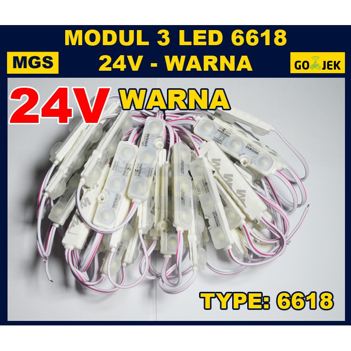 100Pcs Modul 3 LED Type 6618 24v - Warna