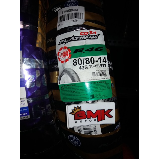 BAN MOTOR CORSA R46 80/80-14 TUBELESSS