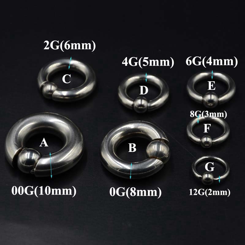 1piece Stainless Steel Captive Bead Ring Body Lobe Piercing Jewelry Unisex