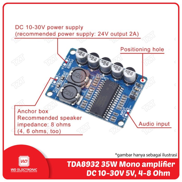 TDA8932 Mono Digital power amplifier board module 35w