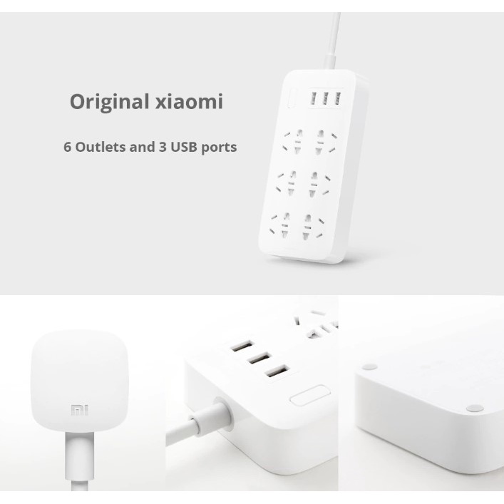 ORIGINAL Stop Kontak Xiaomi Mi Smart Power Strip 3Plug 2 USB A Port 1 USB C Port Terminal Colokan Listrik Xiaomi