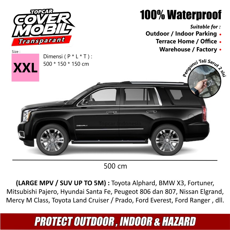 Cover Mobil Transparan Toyota Innova Reborn Lama Venturer Plastik Tebal Plastik Waterproof Outdoor Indoor Part Mobil  Aksesoris Exterior Selimut Pelindung Anti Air