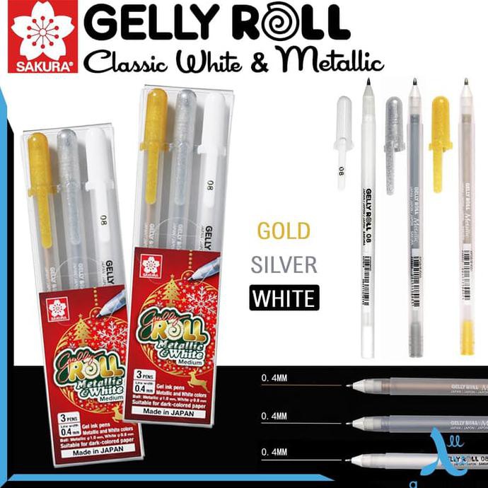 

Sakura Gelly Roll Pen Set 3 Metallic & White