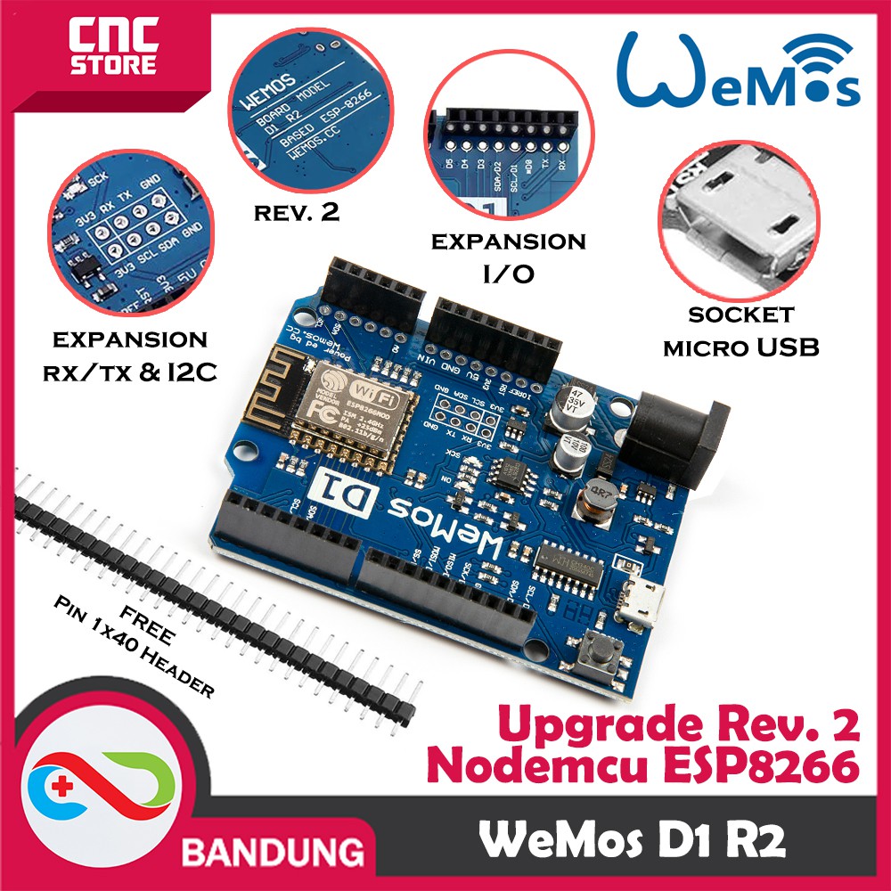 WEMOS D1 R2 WIFI ESP8266 UNO BASED BOARD DEVLOPMENT NODEMCU 4MB FLASH UPGRADE VERSION