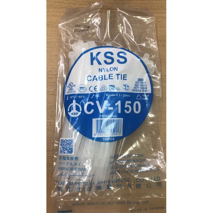 Cable Ties KSS CV150 / Kabel Ties CV 150 KSS / Pengikat Kabel CV-150 Merk KSS / Cableties CV150