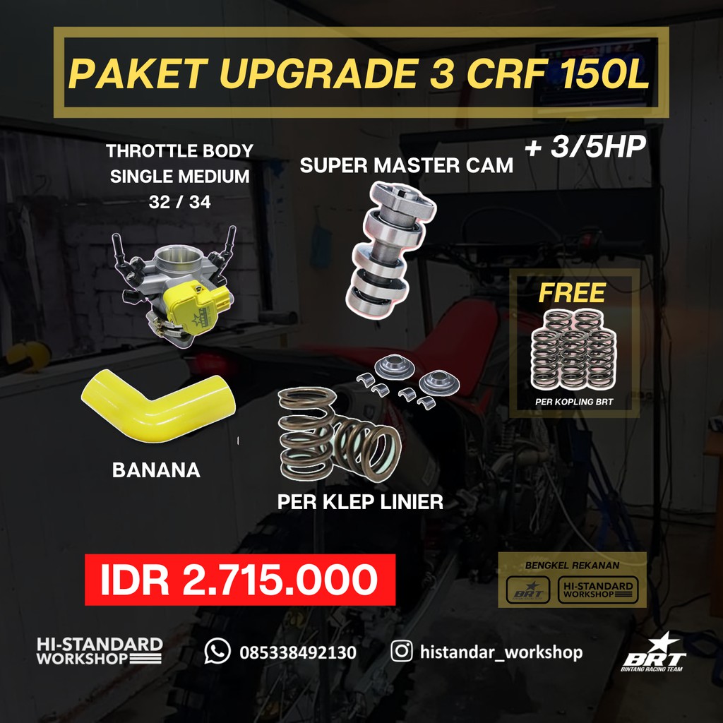 PAKET 3 THROTTLE BODY NOKEN AS PER KLEP PER KOPLING BRT CRF