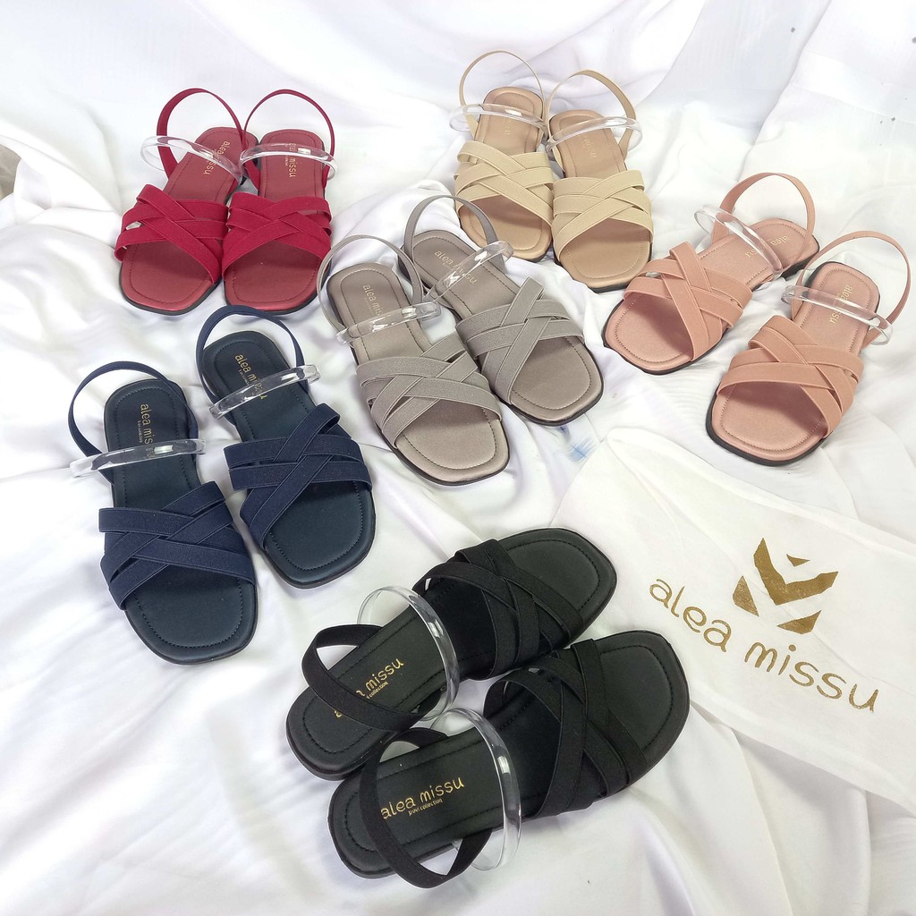 Super SALE !!! | Bianca sandals Tali Karet kombinasi Jelly Flat Sandal by aleamissu