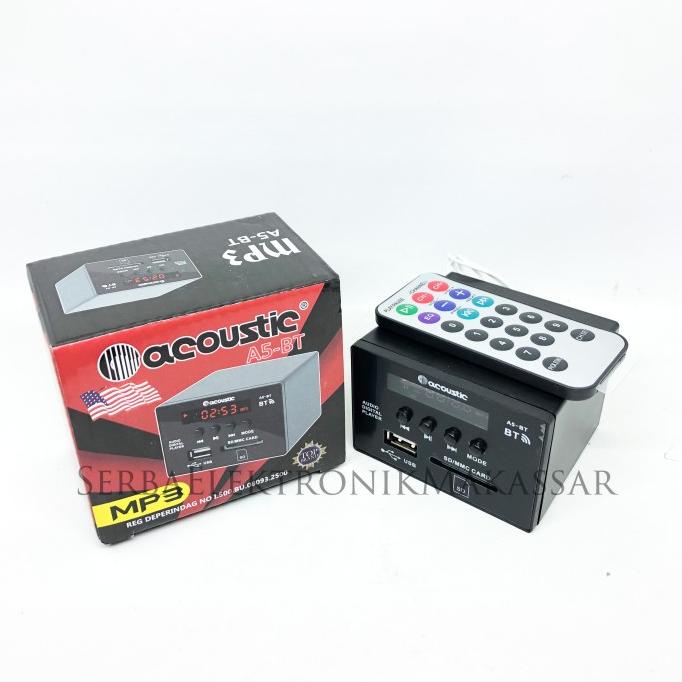 *#*#*#] Player Mp3 Acoustic A5-BT Bluetooth USB SDCard FM Aux Remote 12Volt