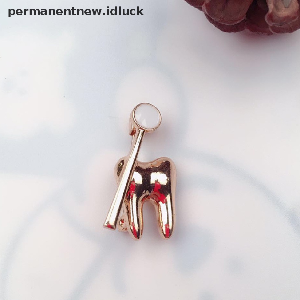 Bros Pin Desain Cermin Warna Emas Untuk Dokter