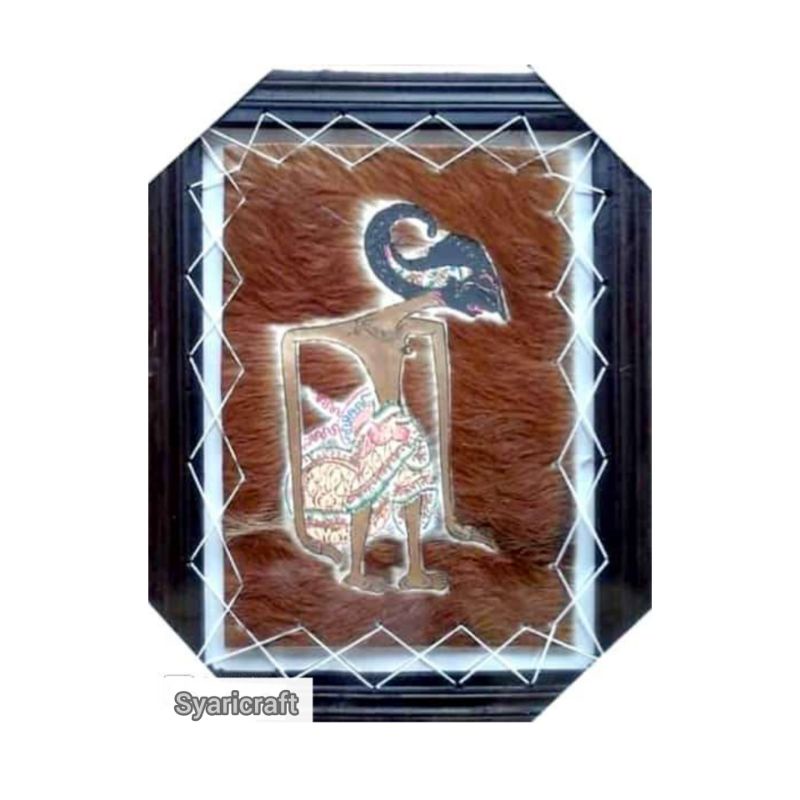 LUKISAN WAYANG ARJUNA UK.45X35 -KULIT KAMBING