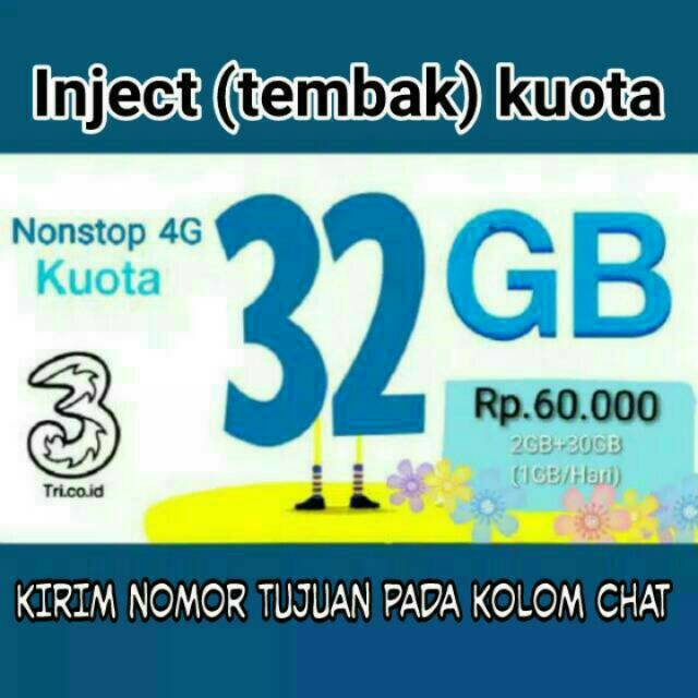 Promo Injek Paket Data Tri 32gb 4g Shopee Indonesia