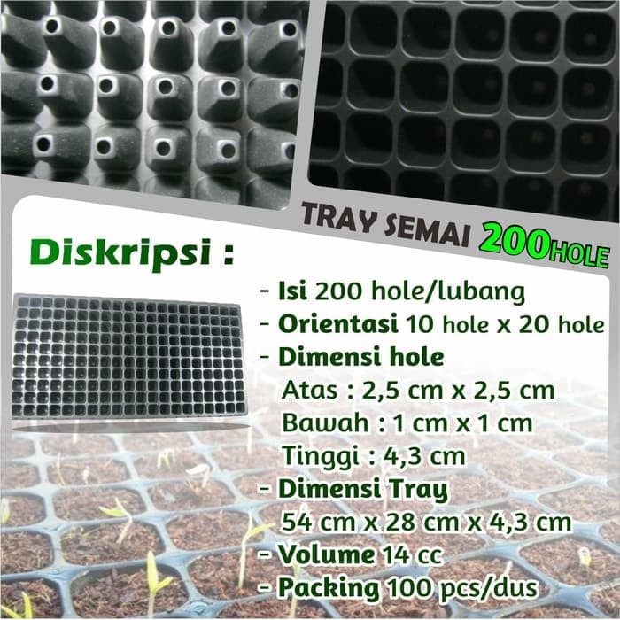 Tray Semai / Seedling Tray - 200 Lubang TRAY TANAMAN bibit benih sayur sayuran cabai cabe tanaman pe