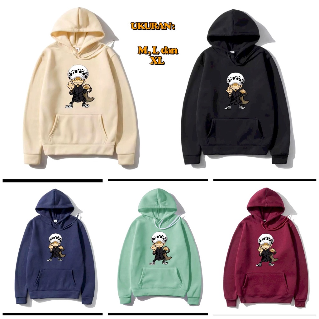 MUKZHOP - HOODIE LAW ONEPIECE / hoodie kece / motif luffy / sweater keren / distro / fashion pria / terbaru / termurah