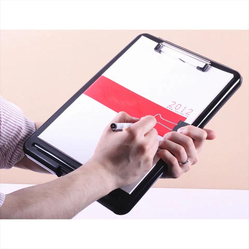 Triple W 2 in 1 Clipboard + Storage Alas Papan Ujian Jalan Tulis Clip