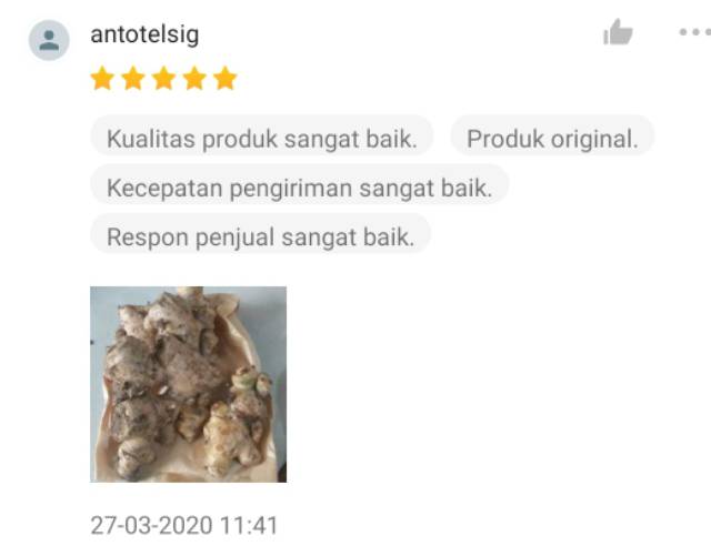 KIRIM INSTAN Jahe Putih 200gr