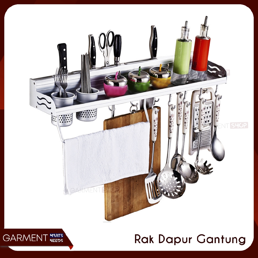  Rak  Dapur  Dinding Kitchen Rack Bumbu Gantung  Aluminium  