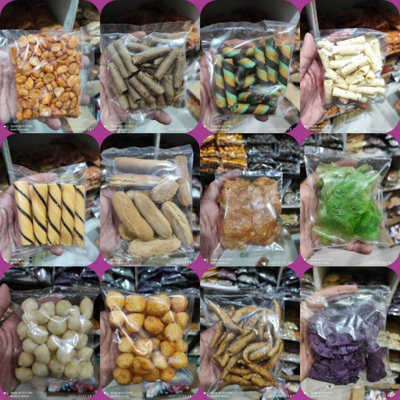 

Aneka Snack I paket 100 ribu, isi per paket tersedia 50 jenis snack berbeda,
