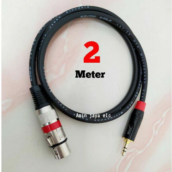 Jack xlr female to jack audio 3,5 plus kabel canare 2 meter