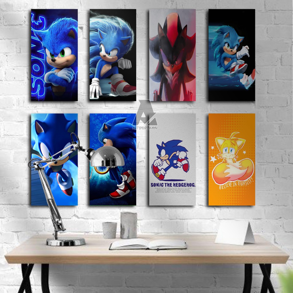 SONIC Hiasan dinding Hiasan Kamar Poster Kayu Pajangan Rumah/ dekorasi dinding / Walldecor