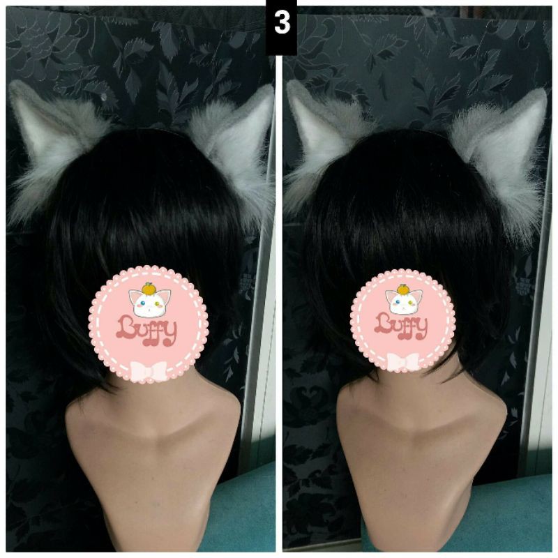 bando realistic ear cat fox nekomimi gray cosplay arknight game buffy kawaii fur wolf halloween