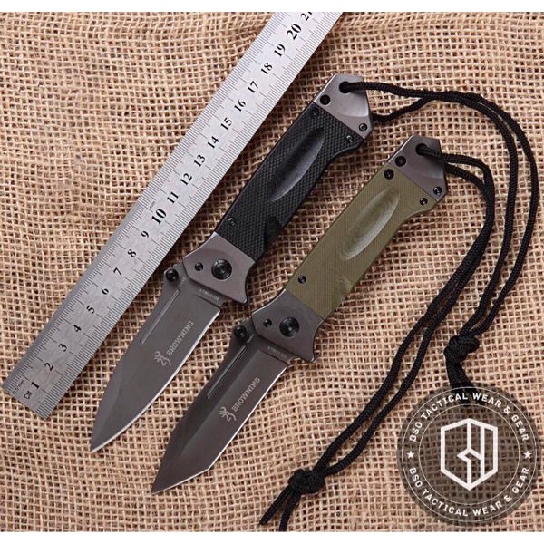 OLAHRAGA HIKING & CAMPING PISAU LIPAT TACTICAL BROWNING OUTDOOR HUNTING KNIFE DA35 MILITARY