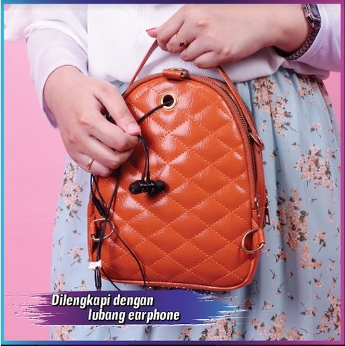 Tas Ransel Kulit Wanita Original Multifungsi Tas Selempang Kulit Wanita ER01 Backpack Fashion Stylish Wanita Tas Ransel Cewek GARANSI ORIGINAL