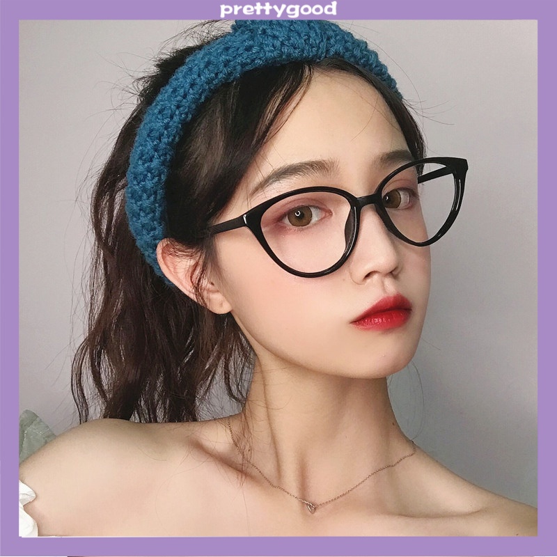 Kacamata Korea Wanita Kacamata Anti Radiasi Retro Wanita Fashion Cat Eye Eyeglasses Versatile Optical Glasses - PD