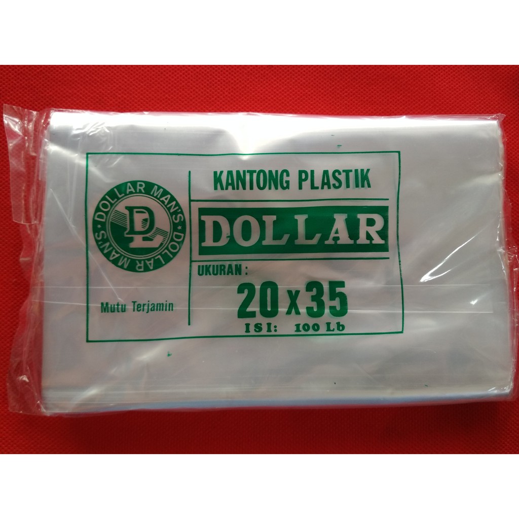 Jual Kantong Plastik Bening Ukuran Sedang 20x35 / Cap Dollar Indonesia ...