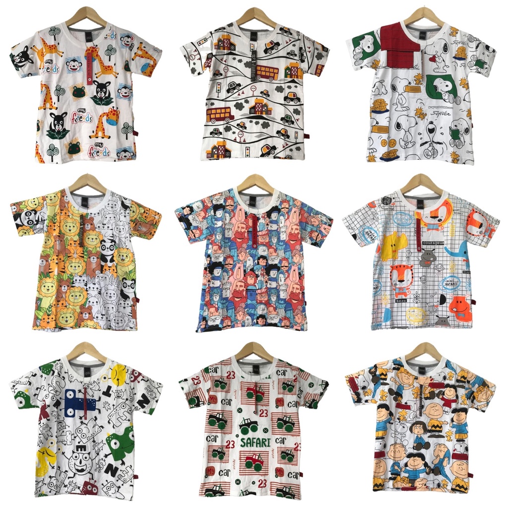 Kaos Anak Fullprint Premium - Smile Animals