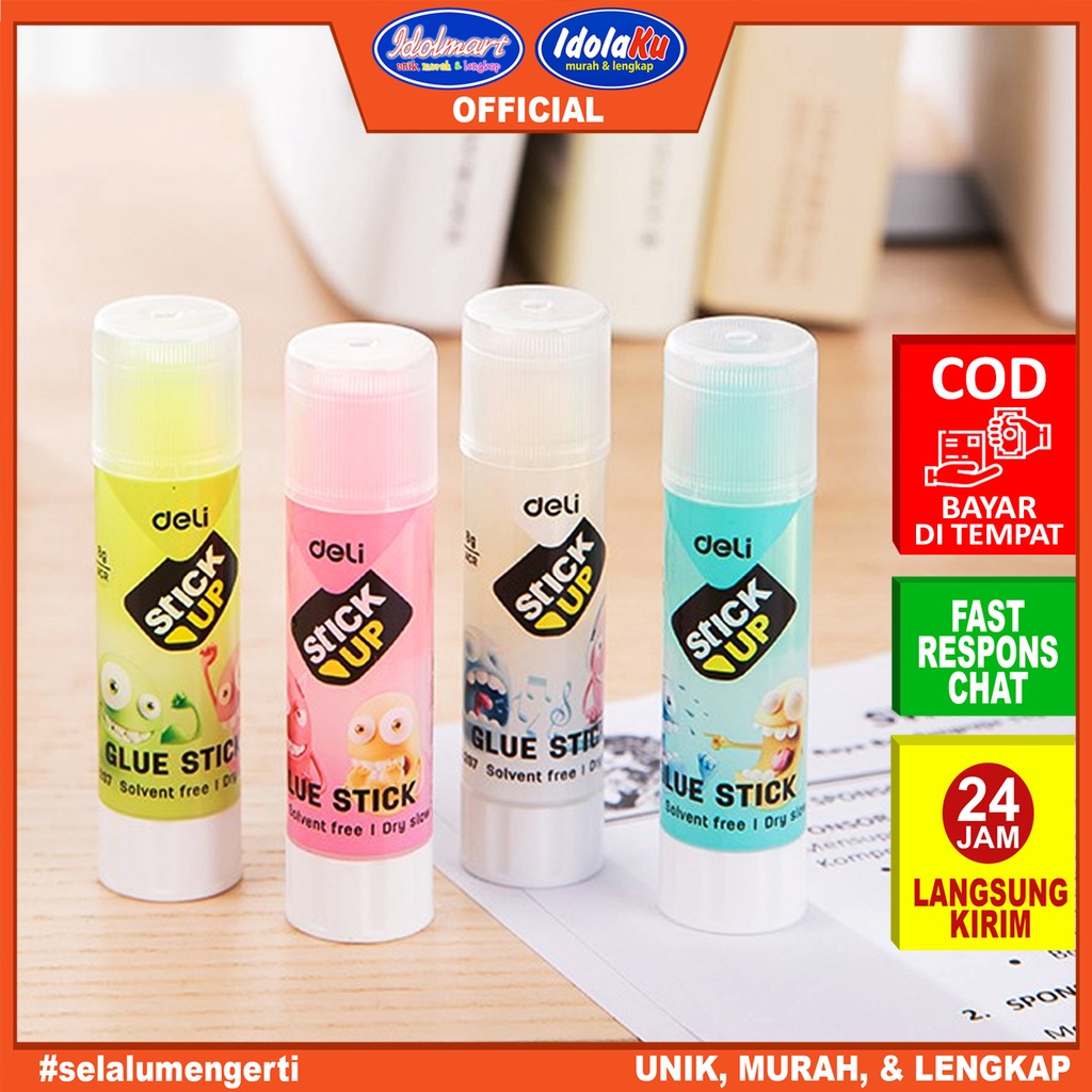 

IDOLMART Deli Lem Stik Gel Warna Transparan tidak beracun EA20700 Deli Bandung